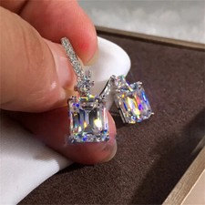 Boucles d’Oreilles Pendantes Cristal Brillant Bijoux Fantaisie Femme + Pochette