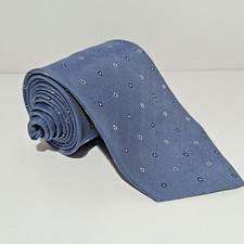 Ermenegildo Zegna Cravatta 100% Seta Blu Avio Elegante Made in Italy Occasioni