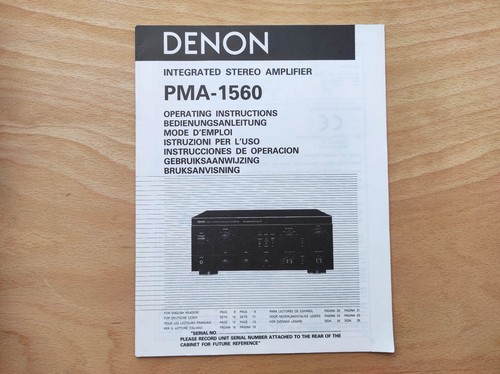 Denon pma 1560 - denon, manual