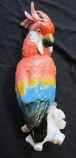 Statua porcellana pappagallo cacatua uccellino plastica Karl Ens 28 cm marca mulino blu
