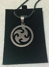 COLLANA CIONDOLO ACCIAIO E CAUCCIU LAME NINJA SHURIKEN NECKLACE MODA