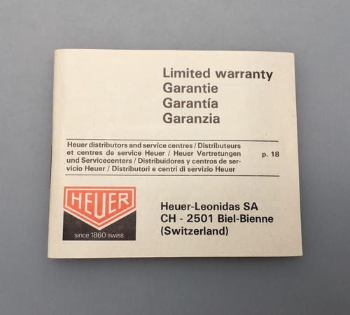Heuer 2000 libretto garanzia - 2000,