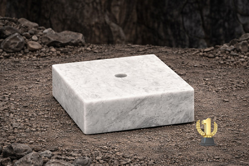 Base marmo bianco grigio - base, in