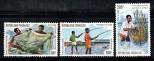 Togo 1974 Michel 1042-44 A MNH 100% posta aerea pesca in laguna