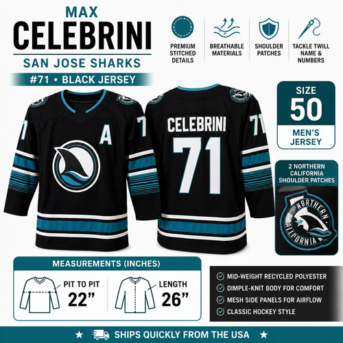 Maglia hockey max celebrini - max,