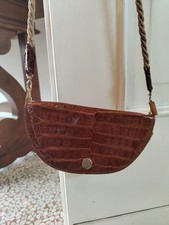 Borsa borsetta donna elissa in coccodrillo manico in corda 23x12 rara