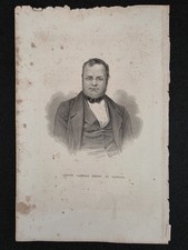 Antica Stampa Incisione Conte Camillo Benso Di Cavour del Primo 900