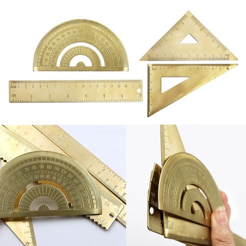Set righello ottone dorato - in,