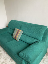 Divani 3 posti in Alcantara Verde, sfoderabili, Ottime Condizioni