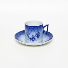 ROYAL COPENHAGEN PORCELLANA TAZZA DI NATALE 1990 CON SCATOLA ORIGINALE CM 7