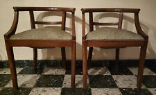 COPPIA DI POLTRONCINE in legno massello e seduta in stoffa - ANNI '30
