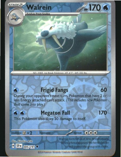 Walrein 045 191 pokemon - walrein, 045/191