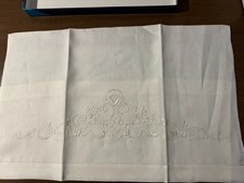 SET 6 ASCIUGAMANI RGM GIOBELLINA  LINO RICAMATI A MANO ANNI '80 62 x 102 - NUOVI