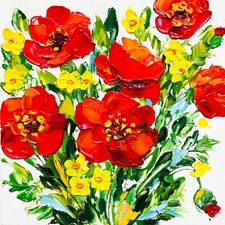 Quadro papavero originale arte