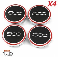 x4 coprimozzo fiat 500 da 60mm tappi borchie fregio bordo cromato cerchi in lega