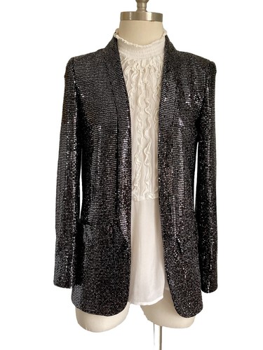 Zara giacca paillettes argento - zara,
