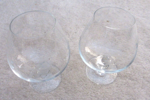 Two cognac wine etched - wine,
