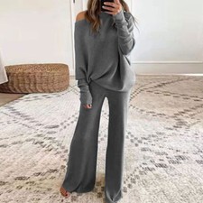 Maglione da donna in maglia tuta per il tempo libero tuta pantaloni tuta da casa yoga tuta da jogging sport