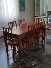 Tavolo antico in legno con 8