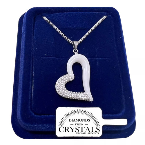 Collana cuore grande bianco - collana,