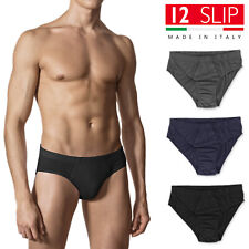 Set 12 Pezzi Slip Uomo Made In Italy Mutanda 100% Cotone Intimo Mutande VEQUE