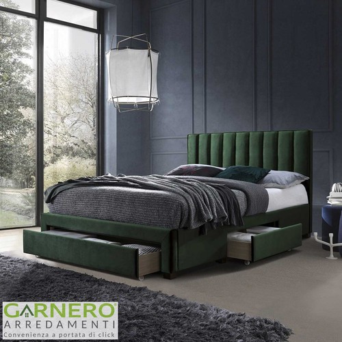 Letto imbottito velluto - letto, in