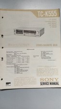 Service Manual Sony Stereo Cassette Deck TC-K555