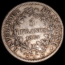 5 franchi in argento 1875