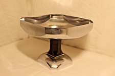 Alzatina in metallo e base in mogano Art Déco