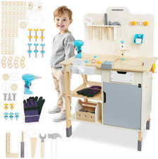 , Grande Laboratorio in Legno Con Attrezzi XXL - Kit, 74 Elementi, Tavolo Da Lav