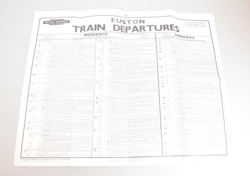 Railway timetable poster - timetable, br