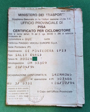 LIBRETTO ORIGINALE CERTIFICATO