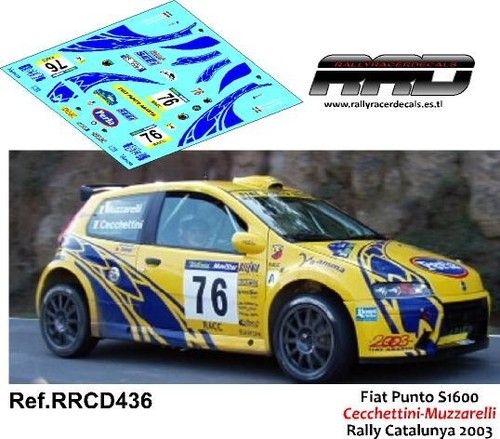 Decal calca fiat punto - 1/43;,