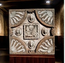 LEONE SAN MARCO TERRACOTTA POLICROMA REFRATTARIO APPENDERE MURARE  31X31