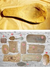 gr2-( C) CIOTOLA / VASSOIO di CORTECCIA DI SUGHERO NATURALE, tipo mestolo e alto