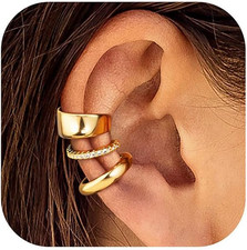 Ear Cuff Orecchini Donna, Orecchini Senza Buco Regolabile Orecchini a Clip Orecc