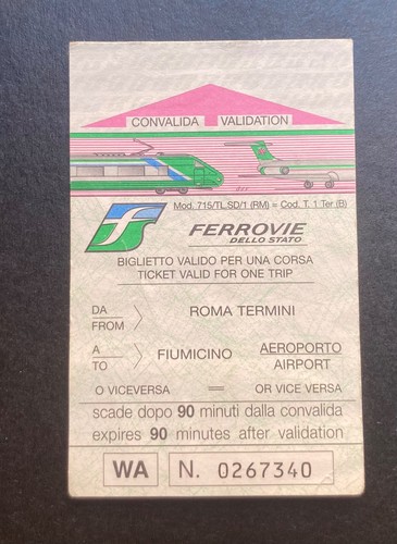 Biglietto ticket treno roma - treno,