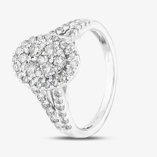 Anello grappolo ovale oro - grappolo,