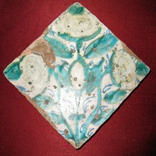  MATTONELLA RIGGIOLA TOZZETTO IN MAIOLICA ANTICA DEL 1500 SICILIA