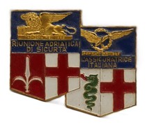 grossa placca metallo radiatore auto epoca assicurazione ras smalto leone aquila