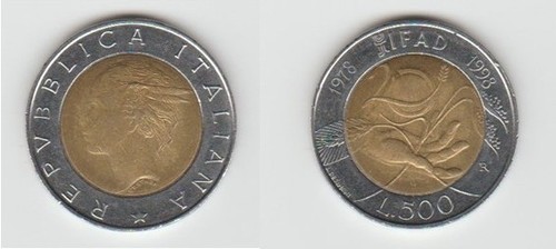 Moneta 500 lire - lire, ventennale