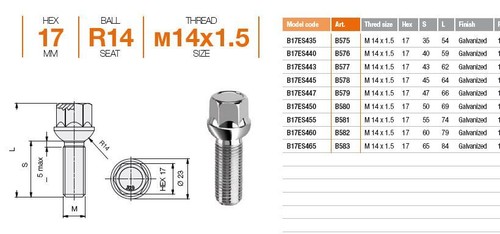 B576 580 bulloni x - b576/580,