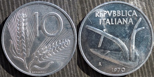 Italy 10 lire 1970 - italy,