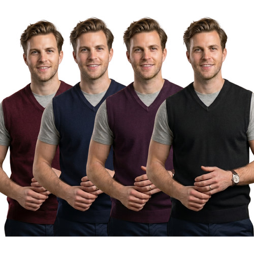Maglione uomo smanicato - , scollo