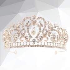  Tiara barocca corona a forma di cuore in cristallo per copricapo sposa per la
