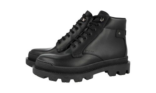 Prada leather booties ankle - prada,