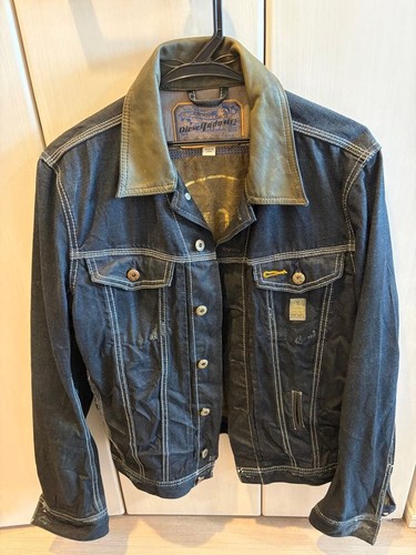 Diesel giacca denim pelle - diesel,