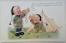 CARTOLINA CAMICIA NERA ONB OPERA BALILLA CASCO BIMBO MILIZIA MVSN BAMBINI M3