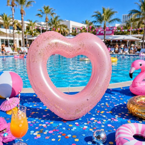 Ciambella piscina glitterata - ciambella,