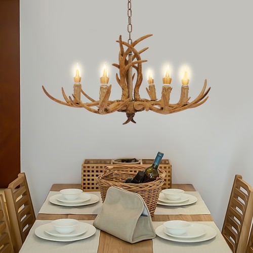 Lampadario corna marrone
